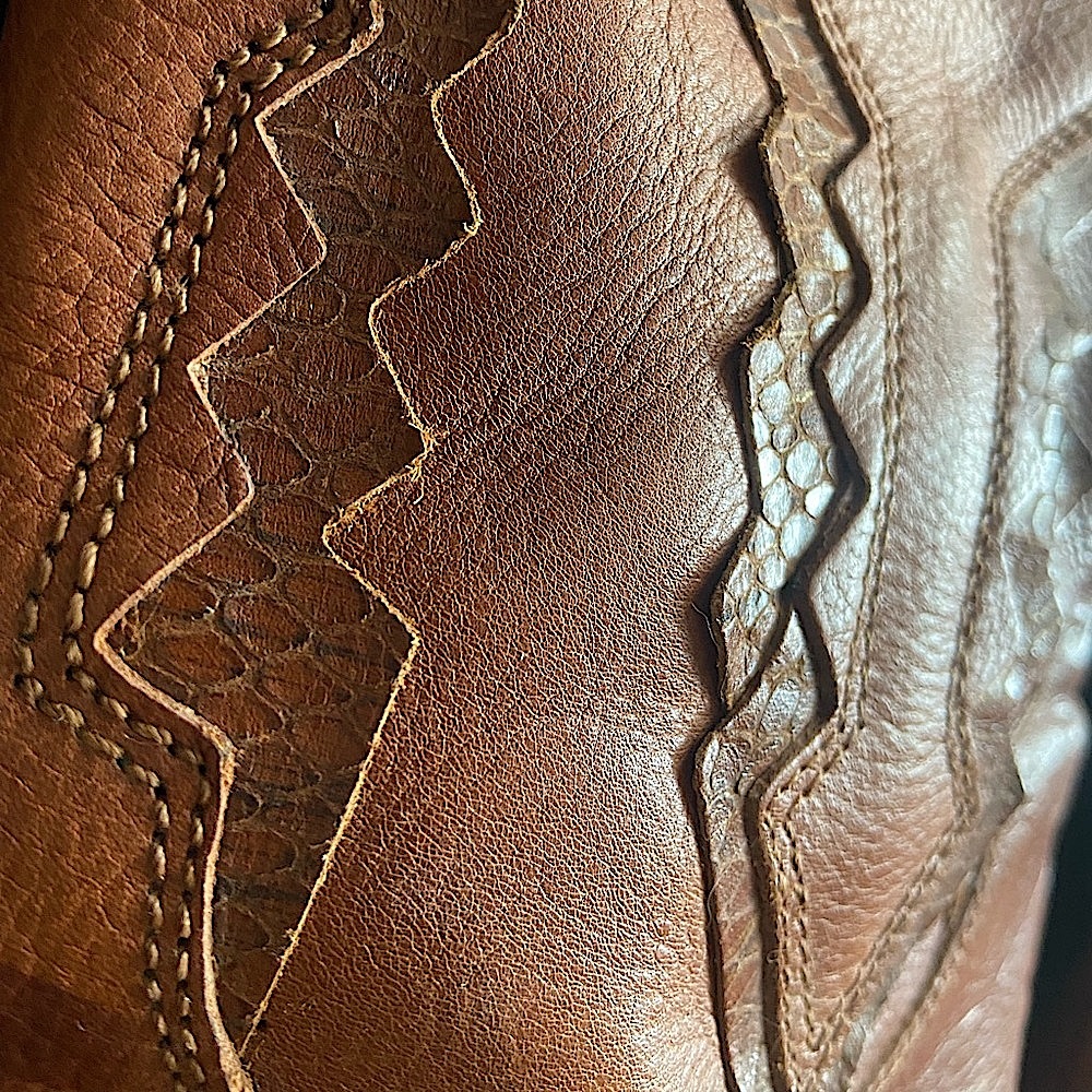 Vintage Italian Leather Cowboy Boots - Made in Italy - Picture 4 of 15
